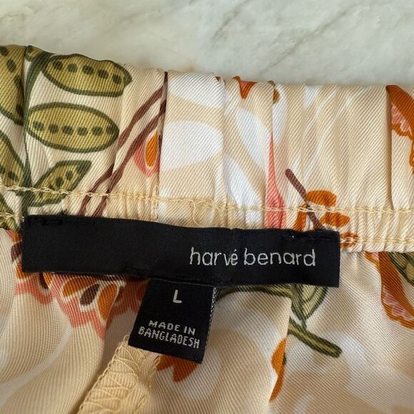 Harve Benard elastic waist wide leg cropped paisley pants size L - Picture 3 of 7